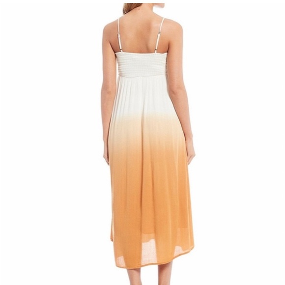 Orange and White Spaghetti Strap Midi Sundress - Picture 2 of 7